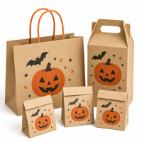Sacs en papier kraft biodégradables personnalisés pour Halloween avec logo imprimé, taille et motif sur mesure pour bougies, artisanat, cadeaux de fête, usine OEM