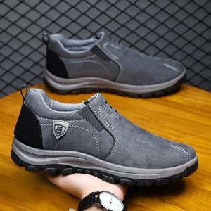 Zapatillas deportivas casuales de cuero de caña baja para hombre al por mayor de fábrica con forro de malla de ante, estilo para caminar - Product Image 6
