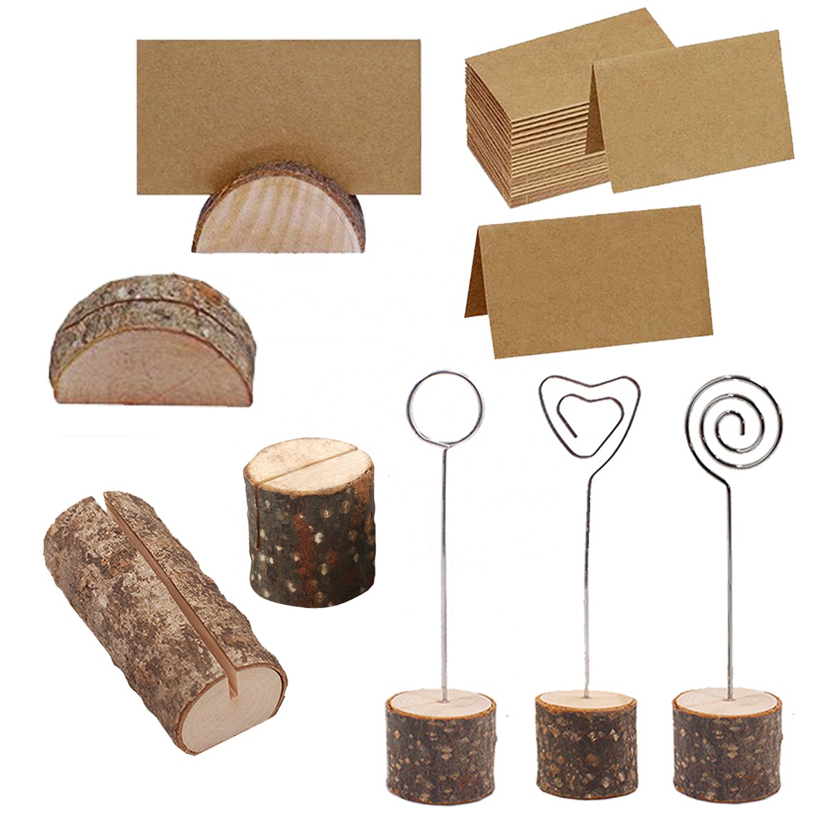 Wooden Note Clip Wood Bark Stump Clip Crafts Retro Creative Home Decoration Valentine's Day Party Ornaments