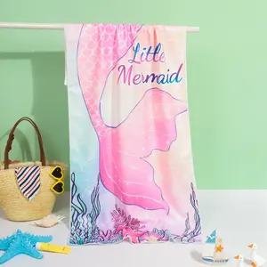 Quick Dry Super Soft Custom Mermaid Tail Polyester Camping Pool Beach Towels