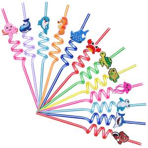 Fashion Party New Arrive Cartoon Marine Animal Food-grade Petg Reusable Plastic Straw Perfect for Festive celebrations Game <strong>Gift</strong> - Product Image 1