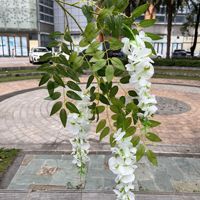 Guirlande longue de fleurs de glycine artificielles en tissu de soie, fabriquée à la main, respectueuse de l'environnement, pour décoration murale, Fête des Mères