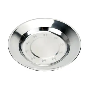 Food Tray Round Shape School Plate Cheap Stainless Steel Silver PP Bag CLASSIC Party Plate Dish Jelly Metal Dishes Size 10