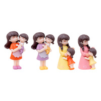 Figurines de personnages mère-fille en plastique pour loisirs créatifs, ornements pour décoration de voiture, de gâteaux et autres créations DIY