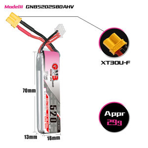 GAONENG GNB 2S 7,6 в HV 520 мАч 80C XT30 литий-полимерная батарея мощностью Whoop EMAX Tinyhawk бесщеточный Дрон Beta75S длинного типа - Product Image 3