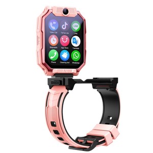 Montre connectée pour enfants AS23 4G, écran OLED carré, IP67, LBS+GPS+WIFI, double caméra, appels vidéo, appels bidirectionnels, bouton <span class=keywords><strong>SOS</strong></span>, réveil, carte SIM - Product Image 2