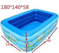 Wilda Großer Aufblasbarer PVC Faltbarer Umweltfreundlicher Rechteckiger 0,7mm Dicker Langlebiger Swimmingpool Blau für Außen-/Innenbereich Erwachsene Kinder 1