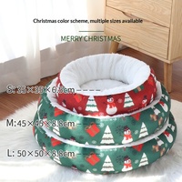 Coussin rond pour animaux de compagnie, chat, chien, hiver, nid douillet, épaissi, respirant, utilisation en intérieur, matériau polyester