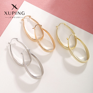Оптовые модные серьги-кольца XUPING с золотым покрытием, геометрические, большие, для женщин - Product Image 5