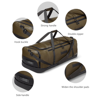 Grand sac de voyage, sac de sport, sac à dos convertible avec compartiment à chaussures pour hommes et femmes