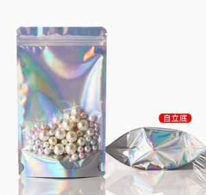 Holographic Types Stand up Pouch with clear Front Ziplock Doypack Pouch Mylar <b>Bag</b> with <b>Transparent</b> Front - Product Image 4