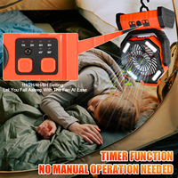 Ventilateur de camping rechargeable avec lanterne LED, ventilateurs oscillants à batterie 20000 mAh pour tente, pique-nique, barbecue, pêche, extérieur