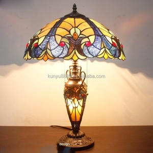 Lampe de table Tiffany antique en verre teinté, style moyen-oriental, pour chambre à coucher, salle à manger, salon, décoration intérieure - Product Image 4