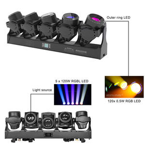 Luz Móvil Lineal RGB de 5x120W con Zoom Electrónico, Foco de Alta Potencia para Iluminación Profesional en Escenarios - Product Image 6
