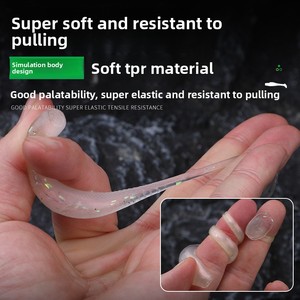 เหยื่อปลอมแบบนิ่ม T-ail ทำจาก PVC และ TPR สำหรับตกปลาในน้ำจืด เหมาะสำหรับปลาแบส ปลาไพค์ ตกปลาทะเลจากเรือ ใช้ได้กับปลาเป้าหมายต่างๆ - Product Image 4