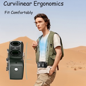 Nouveau ventilateur portable à clipser sur le cou 2025 avec lumière LED et batterie 20000 mAh, design boîte, idéal pour l'extérieur - Product Image 2