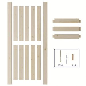 Puerta corrediza de madera de granero de fibra de vidrio, losa con paneles de madera de pino macizo sin terminar, 30x84 pulgadas, FSC & BSCI Factory - Product Image 2