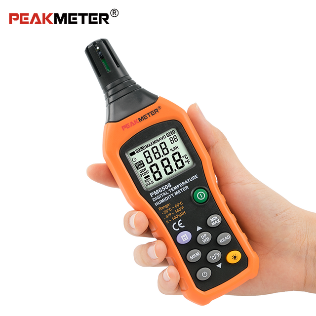 Peakmeter PM6508 Factory Price High Accuracy Digital Ambient air Temperature Thermometer Humidity Meter Hygrometer Dew Point