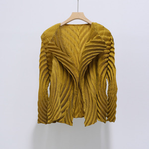 Top <span class=keywords><strong>moda</strong></span> donna di alta qualità Design irregolare top Casual giacca a pieghe Miyake diretta alla fabbrica - Product Image 4