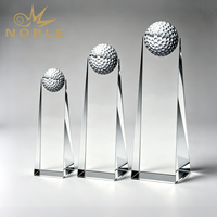 Trophée de golf en cristal noble, haut et incliné, de forme trapézoïdale, gravé au laser sur mesure, récompense pour le champion des matchs de golf