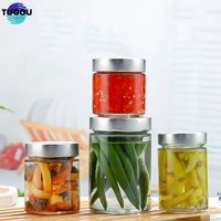 En Stock, taille personnalisée 280ml 380ml bouteille de miel Sauce confiture conserve cornichons bocal en verre