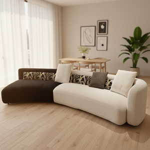 Set Divano Componibile Contemporaneo con Chaise Longue, Design Moderno e Durevole con Struttura in Legno di Quercia per Soggiorno - Product Image 3