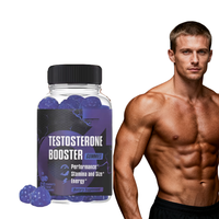 Compléments alimentaires pour hommes OEM/ODM avec extrait de plante à cornes et de maca noire, tribulus, 6 en 1, naturel, booster masculin MAX Gummies