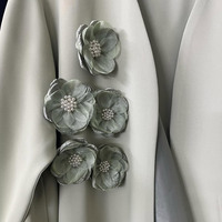 Bloom Dew Negro Verde Abierto Abaya Dimensional Floral Detalle Flujo Silueta Cubierta Park Strolls Tier Program