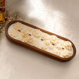 Forher hình bầu dục gỗ bột Bát mộc mạc trang trí khay Tay Chạm Khắc lớn bột bát nến dài gỗ bát cho trang trí nội thất - Product Image 4