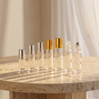 Flacon cylindrique en verre vide de 5 ml à 15 ml avec bouchon en aluminium pour huiles essentielles d'aromathérapie, mélanges de massage, huiles pour barbe et cheveux, cosmétiques