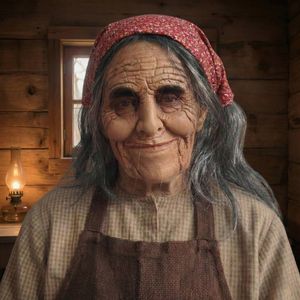 <span class=keywords><strong>Masque</strong></span> de femme âgée en <span class=keywords><strong>latex</strong></span> aux <span class=keywords><strong>cheveux</strong></span> argentés <span class=keywords><strong>avec</strong></span> foulard - Visage <span class=keywords><strong>réaliste</strong></span> ridé, lèvres étroites, nez large, yeux doux - Fête d'Halloween - Product Image 4