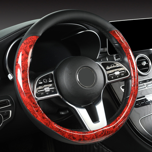 Cubierta de <span class=keywords><strong>volante</strong></span> de grano de madera de cuero antideslizante para coche cubierta protectora Universal para <span class=keywords><strong>volante</strong></span> de coche estilo de moda 38cm <span class=keywords><strong>tipo</strong></span> O <span class=keywords><strong>D</strong></span> - Product Image 4