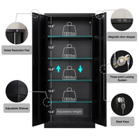 Armoire de rangement métallique verrouillable à 2 portes avec structure démontable multi-niveaux pour classement, idéale pour les écoles et les gymnases, garantie 10 ans