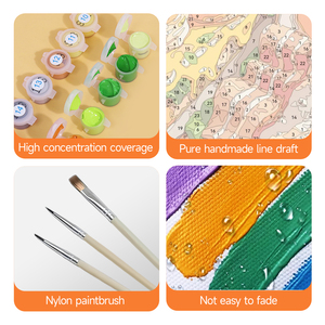 Kit de Pintura por Números ORFON para Iniciantes em DIY, Pintura Acrílica por Atacado de um Peixe <span class=keywords><strong>Betta</strong></span> Entre Tons de Coral - Product Image 2