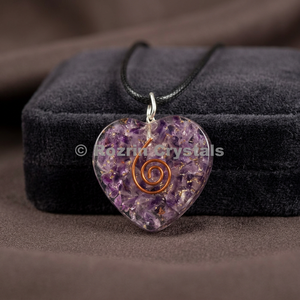 2019 New Design Amethyst Heart <b>Orgonite</b> Pendant - Product Image 5