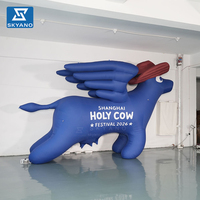 Modèle d'animal gonflable personnalisé en forme de vache de dessin animé pour la publicité et la décoration d'événements extérieurs, de marchés et de festivals