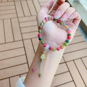 Piedra curativa para mujer, regalo de Año Nuevo, joyería optimizada, <span class=keywords><strong>pulsera</strong></span> con cuentas de turmalina con abalorios de Calcedonia, <span class=keywords><strong>pulsera</strong></span>, joyería - Product Image 5