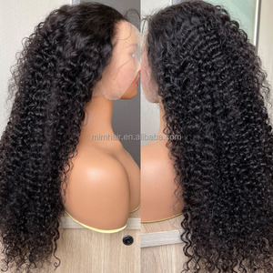 Nouvelle haute densité 360 pleine pour perruque frontale en dentelle cheveux humains indiens bruts 360 perruque bouclée avant en dentelle avec <span class=keywords><strong>Style</strong></span> droit - Product Image 2