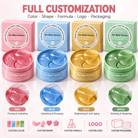 Masque pour les yeux en hydrogel rose à marque privée, patchs pour les yeux au collagène hydrolysé, acide hyaluronique, PDRN, niacinamide, raffermissant et liftant