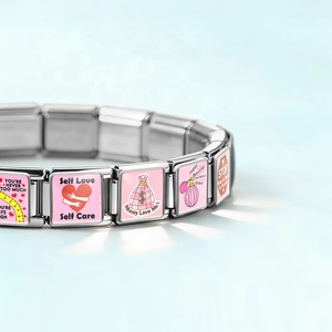 Original Design Trendy Gift Stainless Steel Italian Charm Link 9mm Bracelet Making <b>DIY</b> <b>Kit</b> - Product Image 5