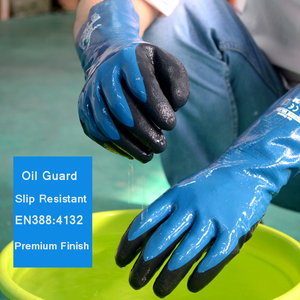 Chemikalienresistente Arbeitshandschuhe wasserdicht Öl Gas Sand Nitril Abrasion Antibiotik hochflexibel Rutsch Garten-Sicherheitshandschuhe - Product Image 2