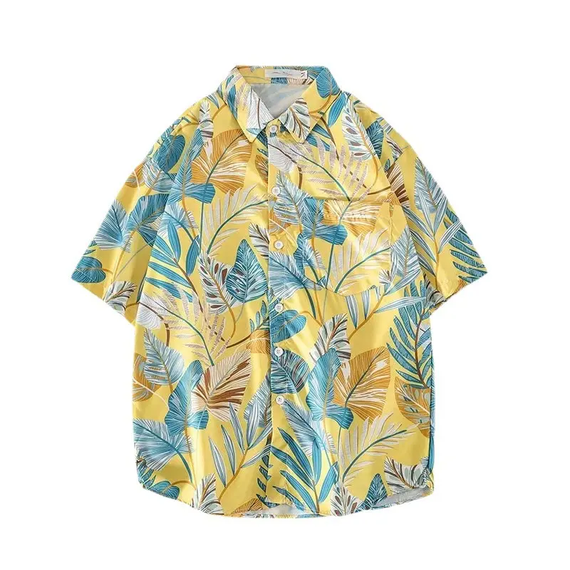 Hawai style men's dress shirt beach Floral Short Sleeve top for men shirts casual cloth Leisure comfort dresses mens fashion