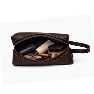 Custom Logo Retro PU Leather <b>Cosmetic</b> Bag Travel <b>Storage</b> Bag Multifunctional Handheld Toiletry Bag Waterproof Toiletry Bag - Product Image 4