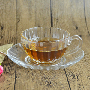 ชุดกาแฟแก้วราคาโรงงาน 12 ชิ้น ชุดถ้วยชาและจานรองลายดอกบัว ถ้วยคาปูชิโน 6 ออนซ์ พร้อมจานรอง แก้วลายฟักทองพร้อมจานรอง Taza De Te - Product Image 2