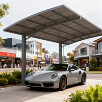 Abri de voiture moderne de luxe en aluminium, arqué, durable, imperméable, pour l'extérieur, abri de stationnement pour voiture, taille personnalisée, garantie de 10 ans