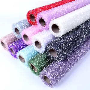 Colorful Snow Gauze Flower 51cm * 3.6m Polyester Mesh Foam Deco Poly Mesh Korean Bouquet Wrapping