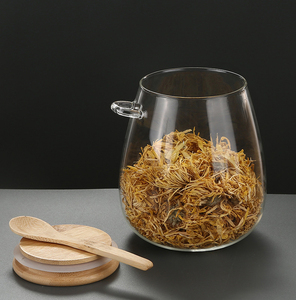 Usine Cuisine Conteneur De Stockage Pot En Verre Épices et En Bois <span class=keywords><strong>Bambou</strong></span> Couvercle Boîte De Stockage Des Aliments et Cuillère Remise Cuisine Essentiels - Product Image 6