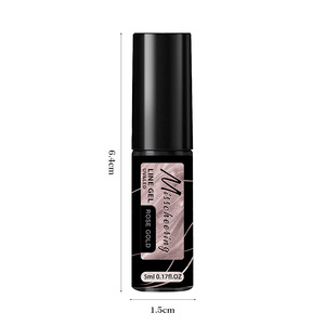 Gel UV haute densité pour nail art, 5 ml, or et argent, pour la création de lignes et motifs sur les ongles. - Product Image 6