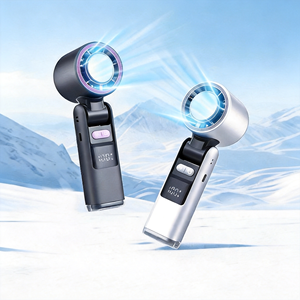 Portable Handheld Electric Fan - USB Rechargeable, 4000 mAh, Mini Adjustable Air <b>Cooler</b>, Compact & Quiet for Travel & Home Use - Product Image 1