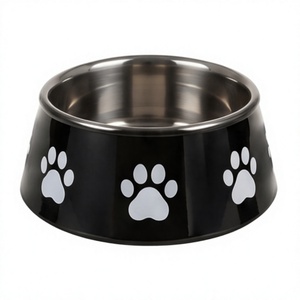 Gamelle Moderne Mignonne en Émail à Motif Patte pour Animaux de Compagnie, Anti-renversement, Ronde, en Métal, pour Chien et Chat, avec Base Antidérapante en Caoutchouc, Vente en Gros - Product Image 1